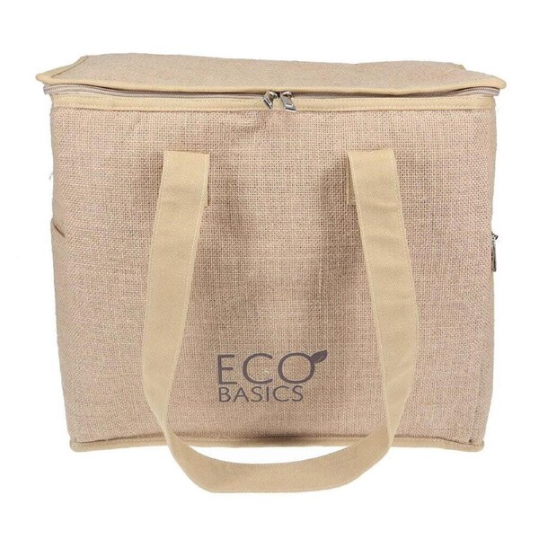 Eco Basics 38cm Cooler Jute Bag Drink/Beverage Food Insulated Storage Brown
