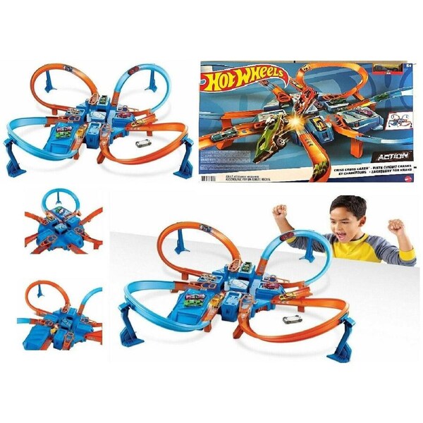 Hot Wheels Criss Cross Crash Track Set Ages 5+ New Toy Car Race Boys Girls