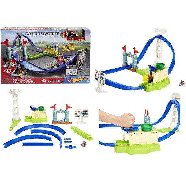 Hot Wheels New Toy Mariokart Circuit Slam Track Set Ages 5+ Race Car Mario Kart