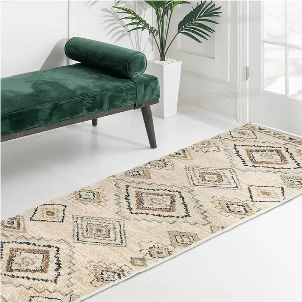 Marlow Floor Rug 60cm x 180cm Hallway Runner - Geometric