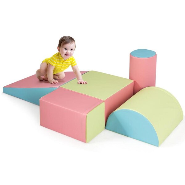 Costway Climb Foam Blocks Indoor Activity Play Set Safe Soft Climber & Slide Gift
