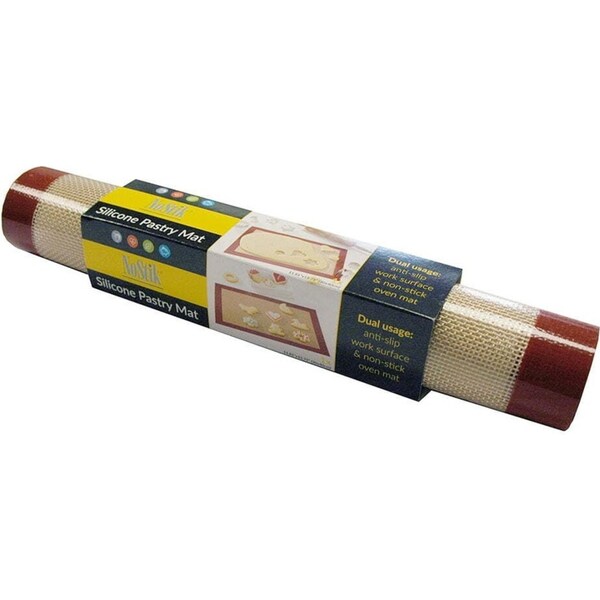 Nostik Reusable Non-Stick 30x40cm Silicone Sheet Baking Mat Rectangle Red/Beige