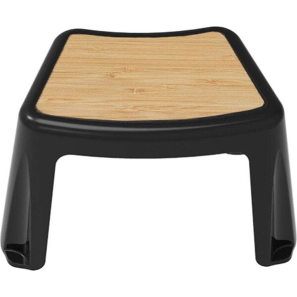 Vigar Bamboo 25cm Stool Bathroom/Pantry Non-Slip Indoor Plastic Step Chair Black