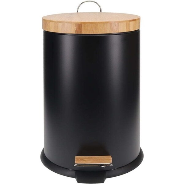 Eco Basics 12L Rubbish Bin/Trash Garbage Can Waste Container Storage Round Black