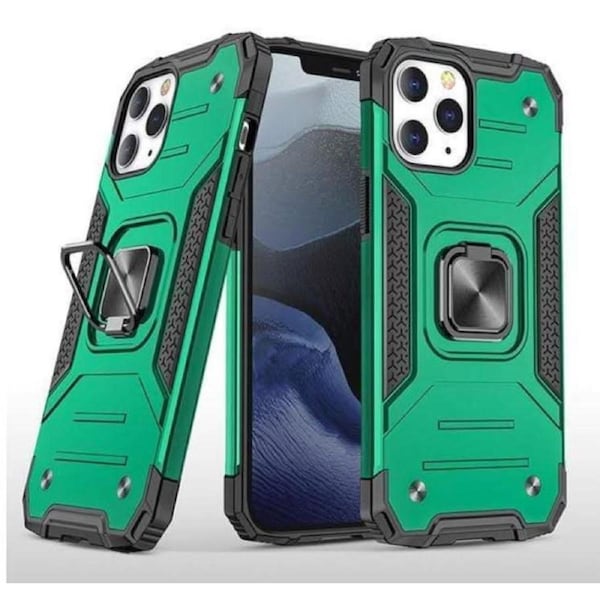 Green Shockproof Ring Case Stand Cover for iPhone 13Pro