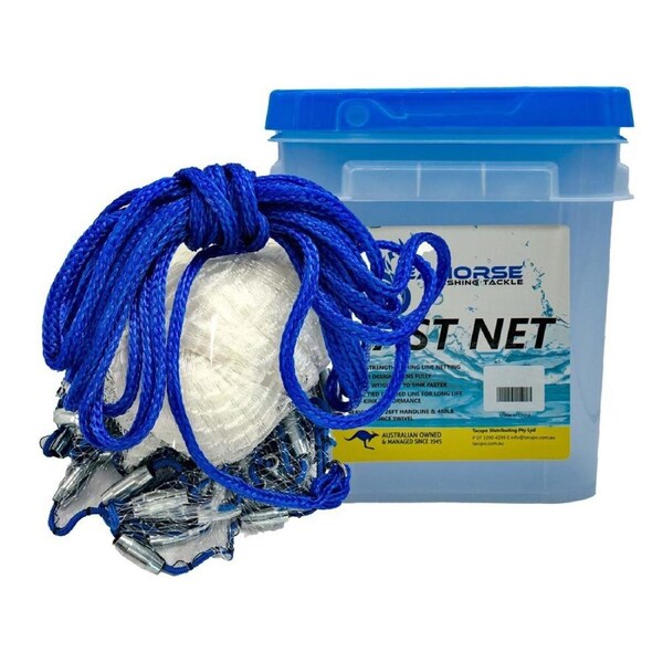 Seahorse Bottom Pocket 7ft Mono Cast Net with 3/4 Inch Mesh & Economical Weights