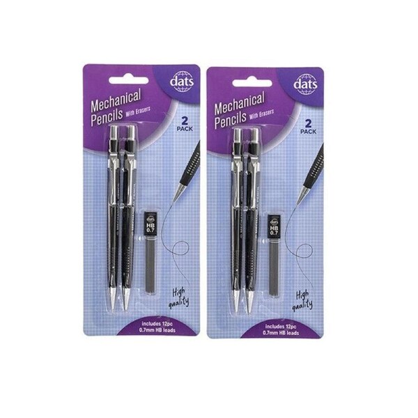 4pcs Mechanical Pencil 0.7MM Drafting Pencils With HB 0.7mm Leads Office School