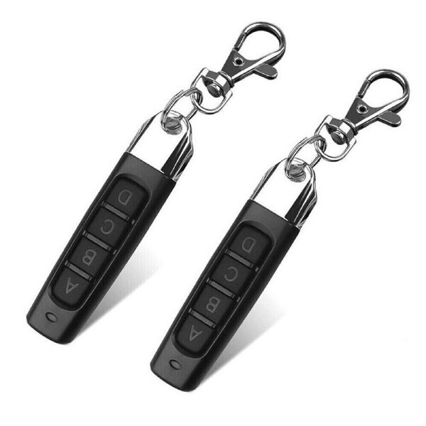 2x Universal 433MHZ Remote Control Garage Door Gate Car Cloning Wireless Key Fob