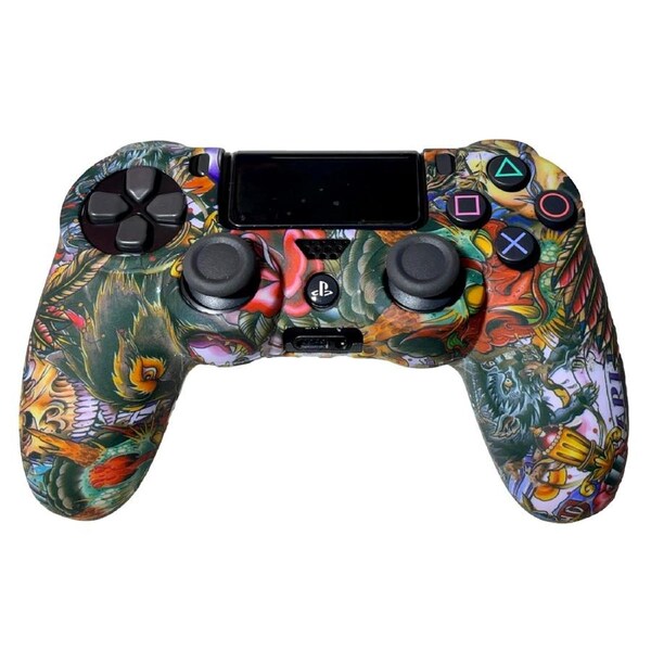 Silicone Cover For PS4 Controller Case Skin - Tattoo
