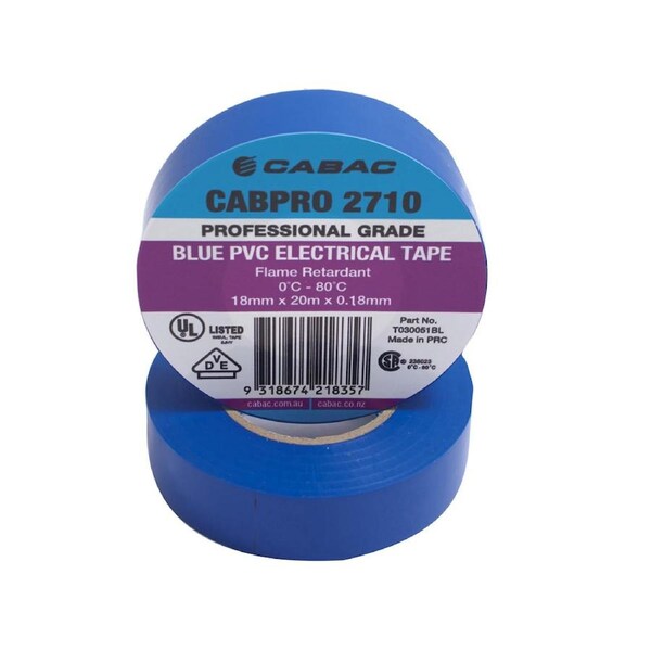 Cabac 18mm x 20m 2710 600V Lead Free PVC Tape Blue