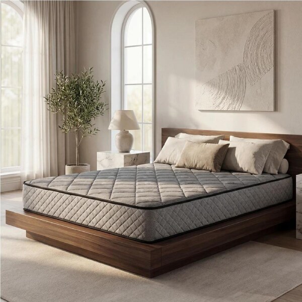 Advwin Double Size 25CM Mattress Memory Foam Bed 7-Zone Quilted Pillow Top Pocket Spring Medium Firm