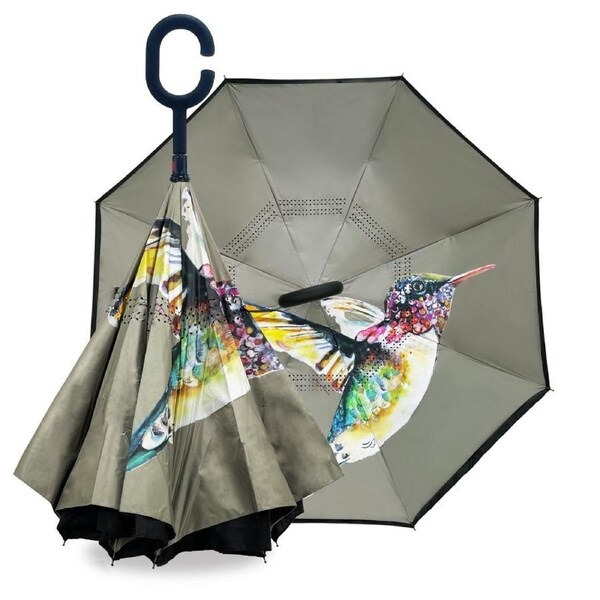 IOco Reverse Umbrella with Sun Safe UPF50 - Hummingbird - by Dani Till