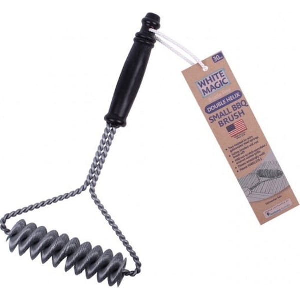 White Magic 30cm Double Helix BBQ/Barbecue Grill Cleaning Brush Cleaner Small