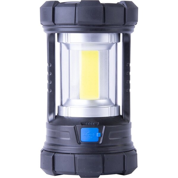 Brillar Nomad Rubber IPX4 Rechargeable Lantern Powerbank w/ 1m Data Cable Black