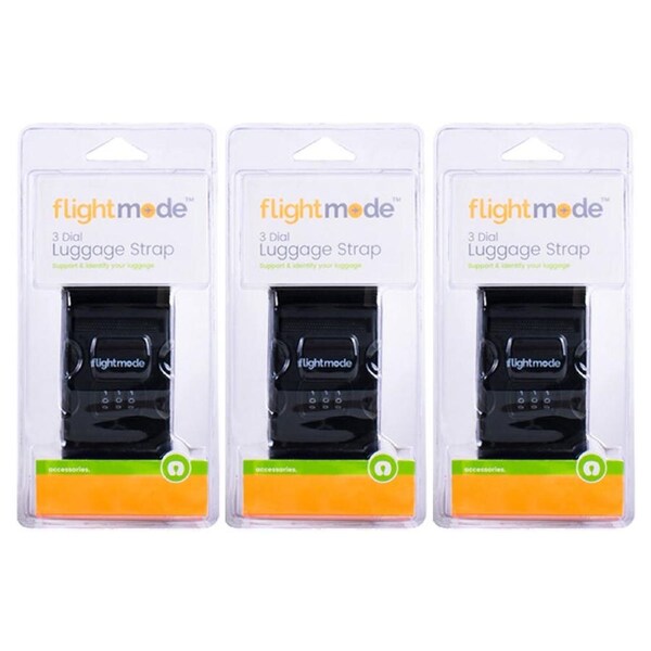 3x Flightmode 3 Dial Woven Adjustable Lock Safe Suitcase Luggage Strap Belt