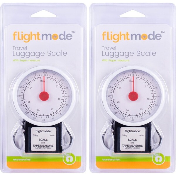 2x Flightmode Luggage Scale upto 35kg/80lb w/1m Retractable Measuring Tape
