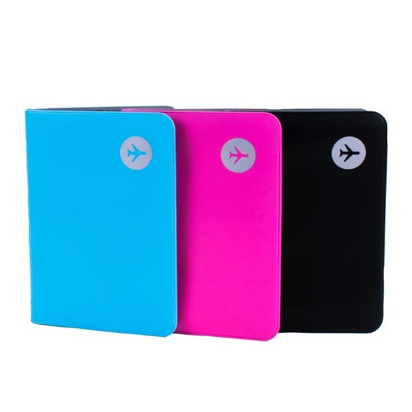3x Flightmode Travel PVC Passport Holder Tear Resistant Sleeve Card/Money Pouch