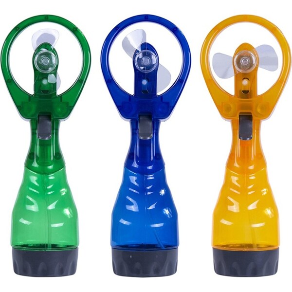 3x Portable Cooling Water Spray Fan 26.5cm Handheld Battery Operated Assrd