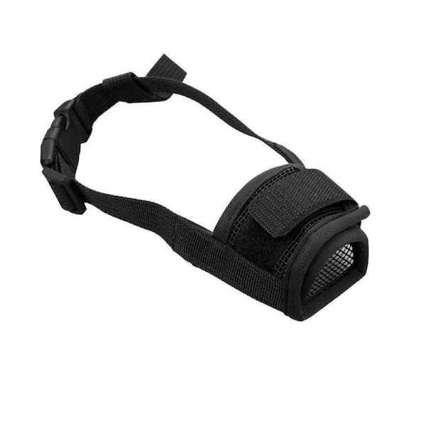 Adjustable Soft Dog Muzzle Air Mesh Training Dog Muzzles Biting Barking - Size L