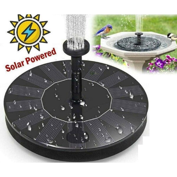 Bird Bath Fountain Solar Powered Water Pump Floating Outdoor Pond Garden Pool L