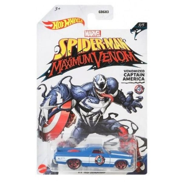 Hot Wheels Marvel Car 3+ Toy Vinom Captain America Character Car Race Fun