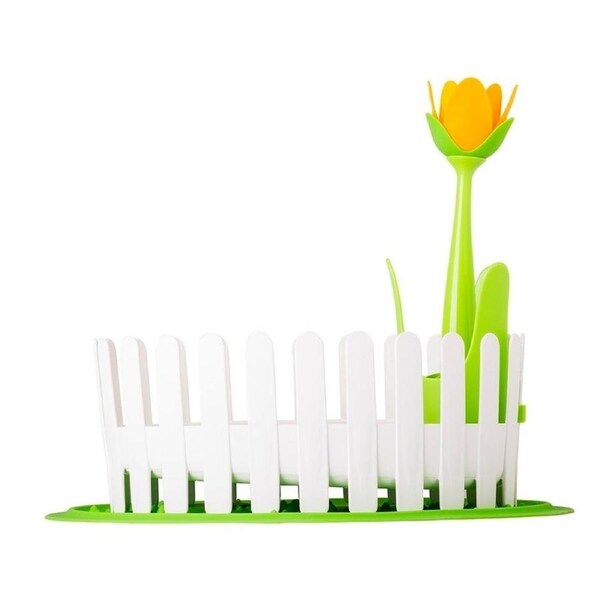 Vigar Flower Power Floral Dish/Cutlery Drainer w/ Silicone Mat Set Storage Rack