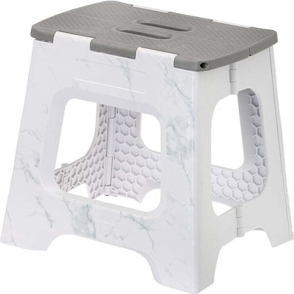 Vigar Compact Foldable 32cm Plastic Step Stool Outdoor/Kitchen Marble in Body
