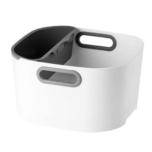 Vigar Rengo Square 33.4cm Washing Up/Dish Cutlery Drying Bowl Holder Storage WHT