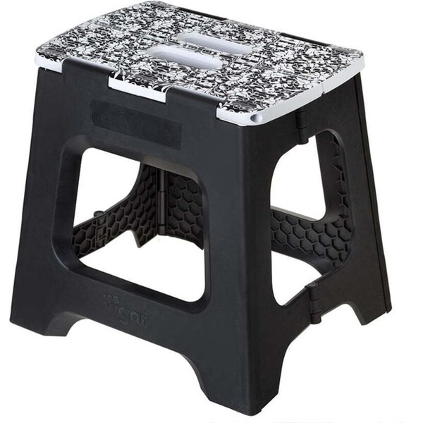 Vigar Compact Foldable 32cm Plastic Step Stool Outdoor/Kitchen Rococco on Top