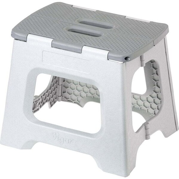 Vigar Zeroline Multipurpose 27cm Foldable Step Stool Indoor/Kitchen Chair Grey
