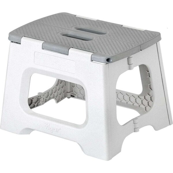 Vigar Zeroline Multipurpose 23cm Foldable Step Stool Indoor/Kitchen Chair Grey