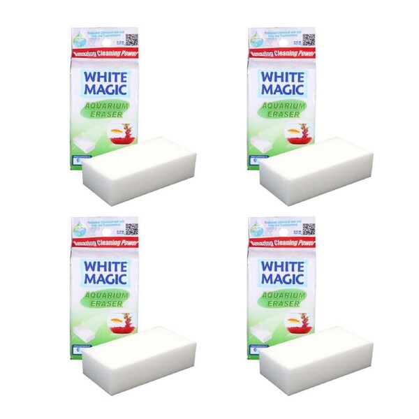 4x White Magic Aquarium Eraser Sponge Glass/Acrylic Fish Tank/Terrariums Cleaner