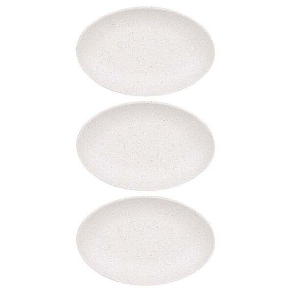 3x Eco Basics Oval Soap Dish Holder Bath Organiser Tray Storage Container White