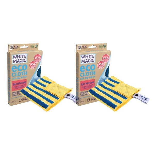 2x Eco Cloth 19cm Bathroom Grime Remover Toilet Cleaning Non-Abrasive Fabric