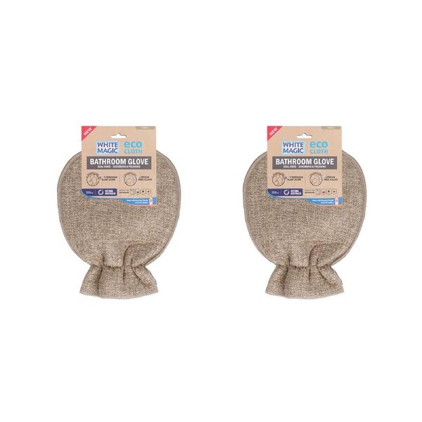 2x Eco Cloth Bathroom Glove Surface Cleaner Dual Sided Dirt Scrubber Pebble