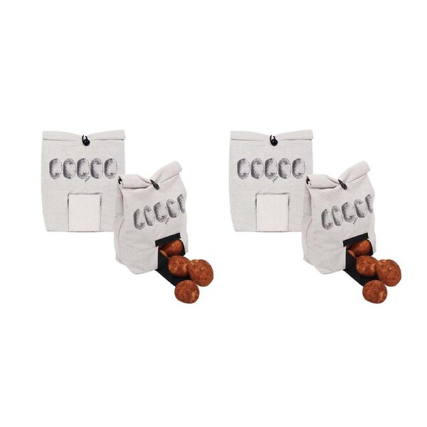 2x Eco Basics 44cm Potato Linen Bag Food Storage Breathable Fabric w/ Flat Base