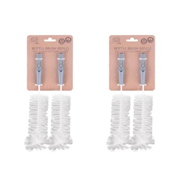 2x Eco Basics 21cm Bottle/Glass Brush Cleaner Refills Nylon Bristles Cup Washer