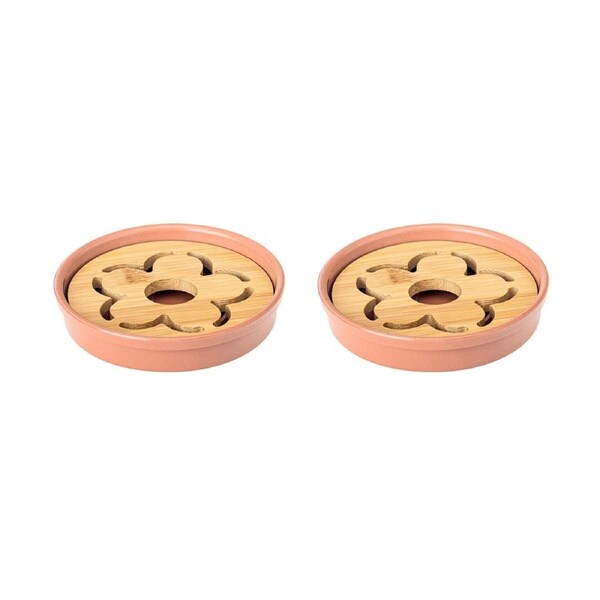 2x Vigar Florganic Soap Tray Dish Storage Container Holder Bath Organiser Pink