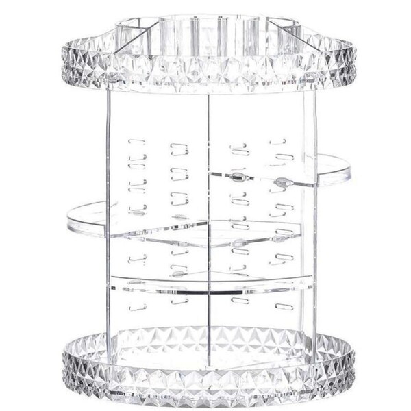 Acrylic Makeup Organiser 360° 3 Layer Rotating Clear Cosmetics Holder Storage A