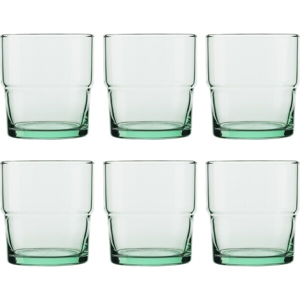 6pc Ecology Habitat Drinking/Drinks Stackable Tumbler Glasses Soft Green 245ml