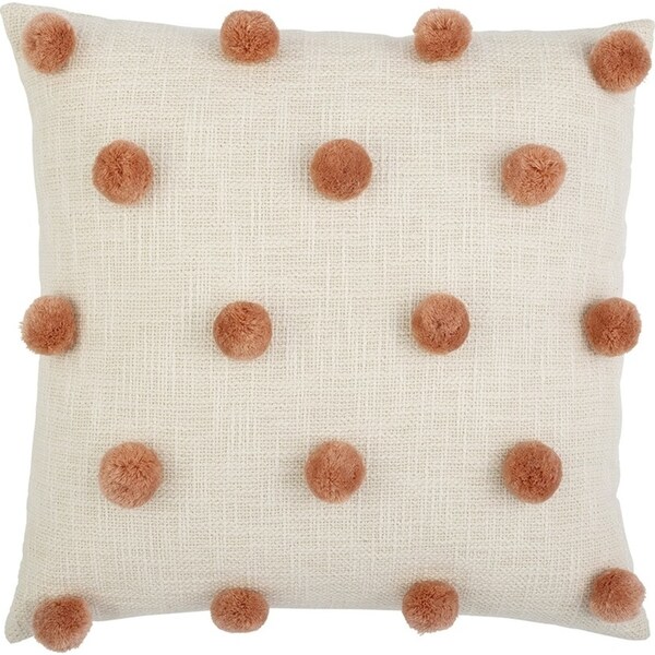 Ecology Maya 100% Cotton Square Pom Pom Soft Cushion Bed/Couch Cotton 50x50cm
