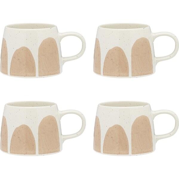 4x Ecology Nomad Reactive Glaze Stoneware Hot Soup Drinking Mug/Cup 460ml Blush