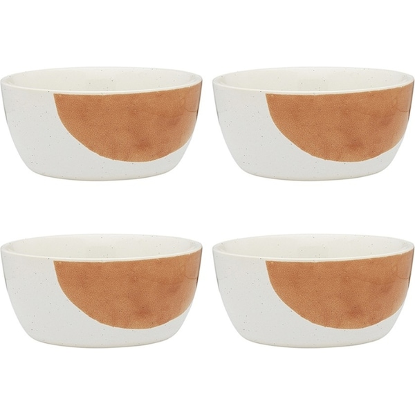 4x Ecology Nomad Stoneware Glazed Noodle/Ramen/Soup Serving Bowl 15x7cm Papaya