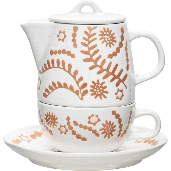 Ecology Nori Stoneware Tea For One Drinking Teapot/Teacup/Saucer Set 170/320ml