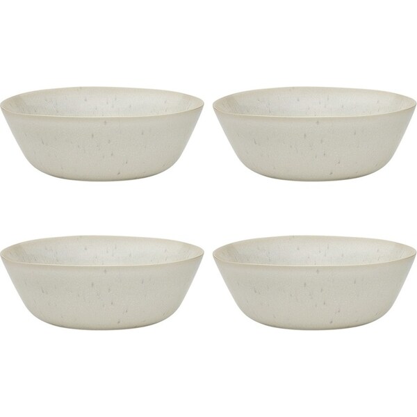 4x Ecology Malta Matte Stoneware Kitchen Dinner Serving Food Bowl 17x6.5cm Linen