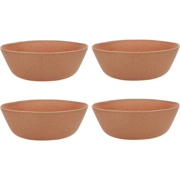 4x Ecology Malta Matte Stoneware Kitchen Dinner Serving Bowl 17x6.5cm Sherbet