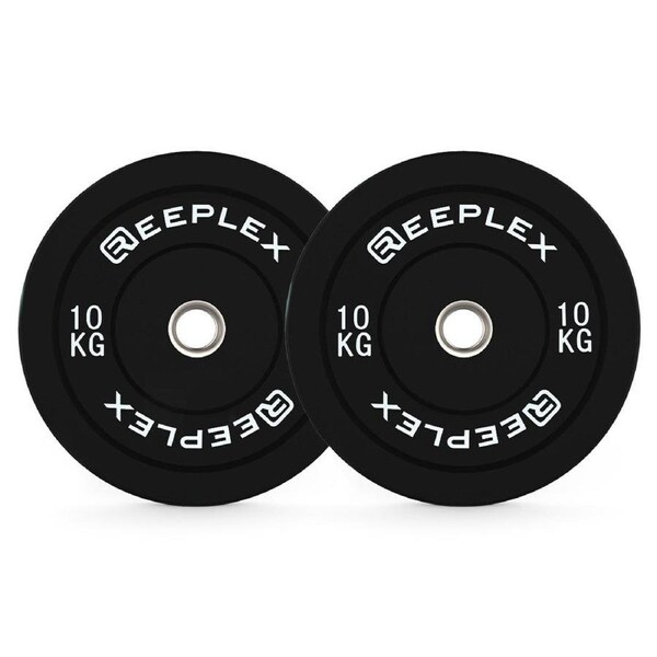 Reeplex 10kg Black Bumper Plates Pair V2