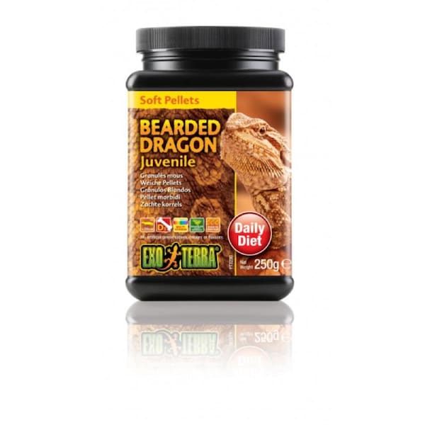 Bearded Dragon Juvenile 250 gram Soft Pellets Lizard Food by Exo Terra