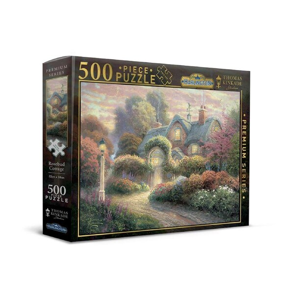 500pc Harlington Thomas Kinkade Family Puzzle Rosebud Cottage 8yrs+ 52x38cm