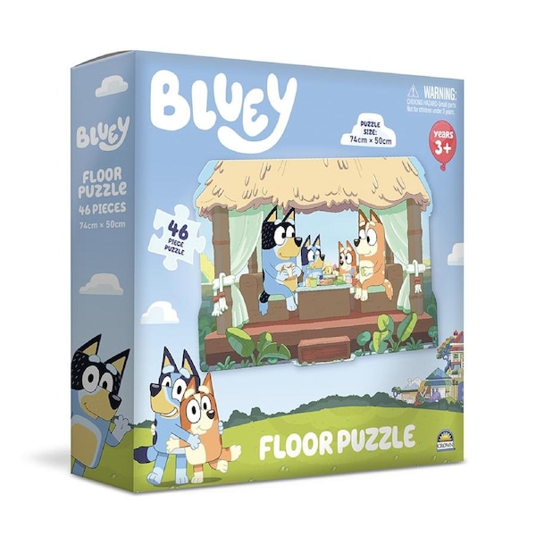 46pc Crown Bluey Large Piece Kids/Children's Floor Jigsaw Puzzle Set 3yrs+